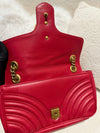 Gucci MedIium GG Marmont Shoulder Bag Calfskin Red