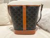 Celine medium bucket bag triomphe canvas/calfskin tan