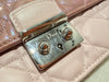 CHRISTIAN DIOR Pink Iridescent Leather/Patent Leather Cannage Quilted Miss Dior Promenade Clutch Bag