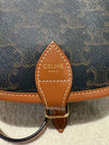CELINE Medium Folco BAG TRIOMPHE CANVAS AND CALFSKIN