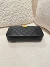 CHANEL BOY CHANEL CHAIN WALLET CAVIAR BLACK BRUSHED GHW