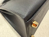 Hermes kelly 25 Sellier Epsom black SHW stamp K