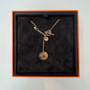 Hermes Ex-Libris 18k Gold Necklace