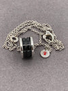 BVLGARI Sterling Silver and Black Ceramic Pendant Necklace