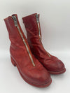 GUIDI Zipped Ankle Boots Red