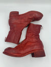 GUIDI Zipped Ankle Boots Red