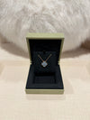 Van Cleef & Arpels Vintage Alhambra Pendant, Yellow Gold,Blue Grey Sevres Porcelain,Round Diamond