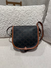 CELINE Medium Folco BAG TRIOMPHE CANVAS AND CALFSKIN