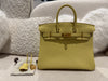 HERMES Birkin 25 Togo Jaune Poussin Stamp Z
