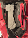 Aquascutum Red Leather & Check Coated Canvas Tote Bag