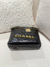 CHANEL MINI 22 BAG SHINY CALFSKIN BLACK BRUSHED GHW (MICROCHIP)