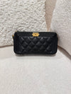 CHANEL BOY CHANEL CHAIN WALLET CAVIAR BLACK BRUSHED GHW