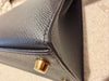Hermes kelly 25 Sellier Epsom black SHW stamp K
