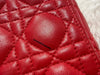 DIOR LARGE LADY DIOR LAMBSKIN BAG IN HOT RED