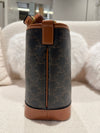 Celine medium bucket bag triomphe canvas/calfskin tan