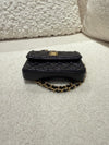 CHANEL Shiny Calfskin Quilted Waist Belt Bag Black