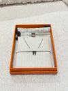 HERMES Mini Pop H Black Sliver Tone Necklace