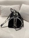 PRADA BOSTON BAG BLACK AND MULTICOLOR