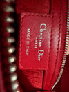 DIOR LARGE LADY DIOR LAMBSKIN BAG IN HOT RED