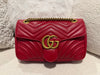 Gucci MedIium GG Marmont Shoulder Bag Calfskin Red