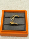 DIOR Metal Crystal Star CD Gold Rings Set
