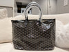 GOYARD SAINT LOUIS PM TOTE BAG GOYARD LINE CANVAS BLACK