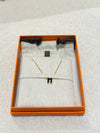 HERMES Mini Pop H Black Gold Tone Necklace