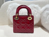 Dior Mini Lady Dior in red patent leather - additional view, authenticated preloved Fancy Fairy