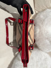 Burberry Red Patent Leather Supernova Check Coated Canvas Regent Tote Bag