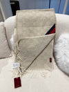 GUCCI Wool GG Logo Scarf Light Brown 37x190cm