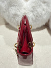 DIOR MINI LADY DIOR PATENT LEATHER RED