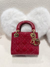 DIOR MINI LADY DIOR PATENT LEATHER RED