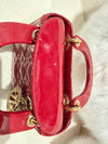 DIOR MINI LADY DIOR PATENT LEATHER RED