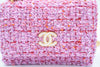 CHANEL 22P SQUARE FLAP BAG TWEED PINK WITH PINK HARDWARE