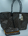 GOYARD SAINT LOUIS PM TOTE BAG GOYARD LINE CANVAS BLACK
