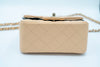 CHANEL 22C MINI SQUARE FLAP BAG LAMBSKIN BEIGE