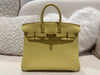 HERMES Birkin 25 Togo Jaune Poussin Stamp Z
