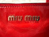 MIU MIU RED CALF GLAZED LEATHER TOP HANDLE TOTE BAG