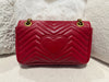 Gucci MedIium GG Marmont Shoulder Bag Calfskin Red