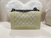 CHANEL SMALL BOY calfskin White ivory ruthenium silver hardware