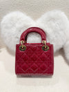 DIOR MINI LADY DIOR PATENT LEATHER RED