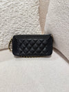 CHANEL BOY CHANEL CHAIN WALLET CAVIAR BLACK BRUSHED GHW