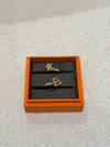 DIOR Metal Crystal Star CD Gold Rings Set
