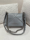 DIOR MEDIUM DIORAMA CANNAGE CALFSKIN METALLIC SILVER SHW