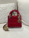 DIOR MINI LADY PATENT LEATHER RED