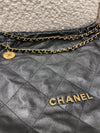 Chanel Large 22 Bag calfskin black (Microchip)