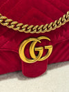 Gucci Small GG Marmont Bag Velvet Red