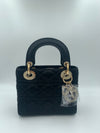 DIOR MINI LADY DIOR SATIN BLACK