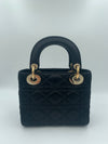DIOR MINI LADY DIOR SATIN BLACK