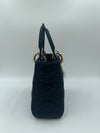 DIOR MINI LADY DIOR SATIN BLACK